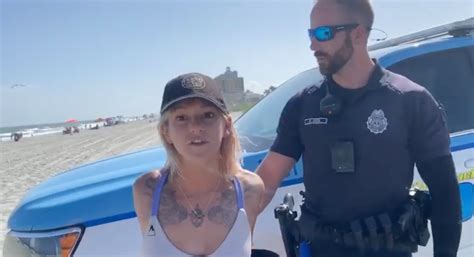 thong caught|Woman detained by Myrtle Beach Police for wearing thong bikini.